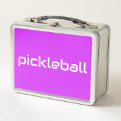 Lunch Box PICKLEBALL Blanc Épais Sur Rose Tropical Lumineux (Devant)