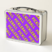 Lunch Box PICKLEBALL Jaune Carrelé Sur Violet Clair (Dos)