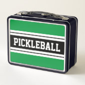 Lunch Box PICKLEBALL vert vif blanc noir rayures de course (Dos)