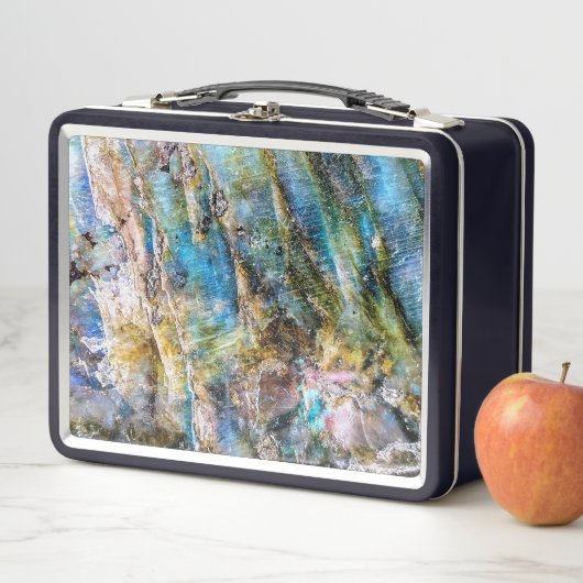 Lunch Box Pierre blanche bleue (En situation)