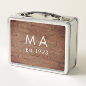 Lunch Box pierre de brique rustique Brown ajouter le nom let (Dos)