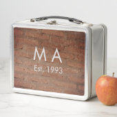 Lunch Box pierre de brique rustique Brown ajouter le nom let (En situation)