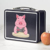 Lunch Box Pig au Poker avec cartes de Poker (En situation)