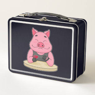 Lunch Box Pig au Poker avec cartes de Poker