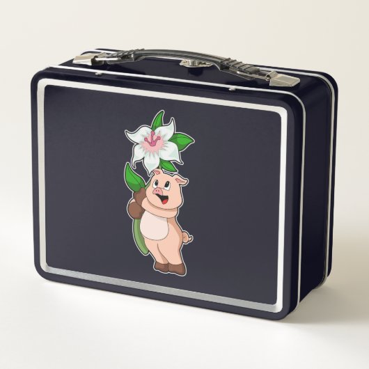 Lunch Box Pig with Flower Lily (Dos)