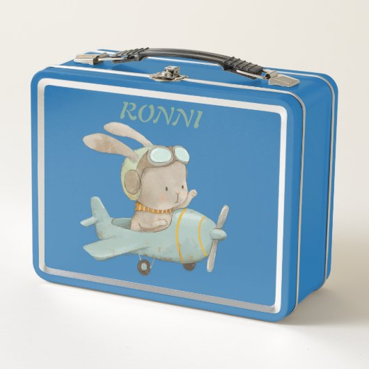 Lunch Box pilote de lapin militaire dans un casque (Devant)