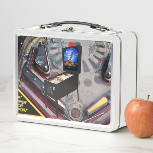 Lunch Box Pinball rétro et ajouter les initiales Retour Lunc (En situation)