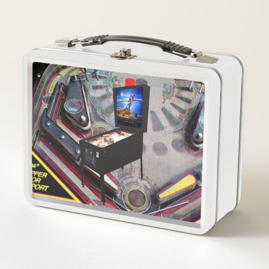 Lunch Box Pinball rétro et ajouter les initiales Retour Lunc (Devant)