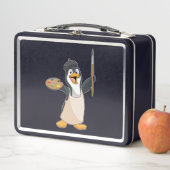 Lunch Box Pingouin as Painter with Paint brush & Colour (En situation)