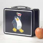 Lunch Box Pingouin au Poker avec cartes de Poker (En situation)
