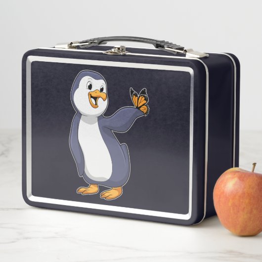 Lunch Box Pingouin avec papillon (En situation)