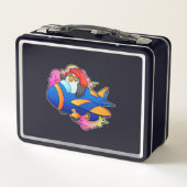 Lunch Box Pingouin comme pilote avec avion (Dos)