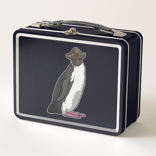 Lunch Box Pingouin comme pirate avec Casquette (Devant)
