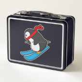 Lunch Box Pingouin comme skieur avec ski (Dos)