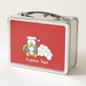 Lunch Box Pingouin de Noël assis avec des boules de neige (Dos)