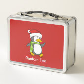 Lunch Box Pingouin de Noël marchant sur la neige (Dos)