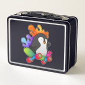 Lunch Box Pingouin en patinage avec skateboard (Dos)