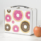 Lunch Box Pink & Brown Sprinkt Donuts Moderne Amusant mignon (En situation)