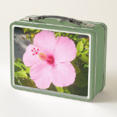 Lunch Box Pink Hibiscus Tropical Flower (Dos)