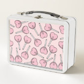 Lunch Box Pink Lollipops, Heart Lollipops, Lollipop Pattern (Devant)