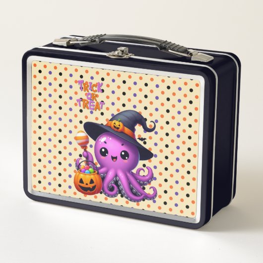 Lunch Box Pique ou traitement Halloween à la pieuvre (Devant)