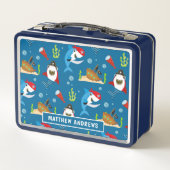 Lunch Box Pirate Shark Nom personnalisé Enfants modernes (Dos)