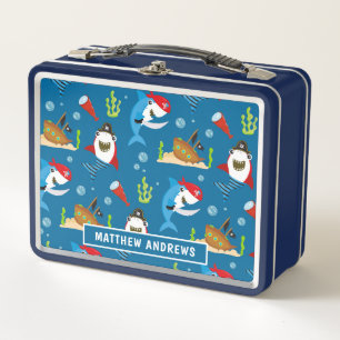 Lunch Box Pirate Shark Nom personnalisé Enfants modernes