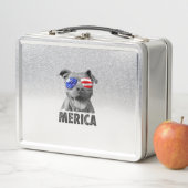 Lunch Box Pit Bull 4 juillet Merica Hommes Drapeau Américain (En situation)