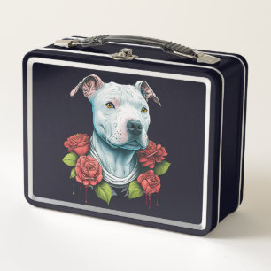 Lunch Box Pitbull Chien Gothique Sang Roses Pittie Pit Bull
