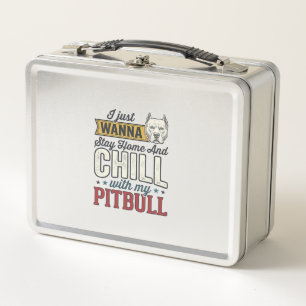 Lunch Box Pitbull Vintage Reste à la Maison et Se Détendre A