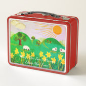 Lunch Box pittoresque illustration amusante de mouton mignon (Dos)