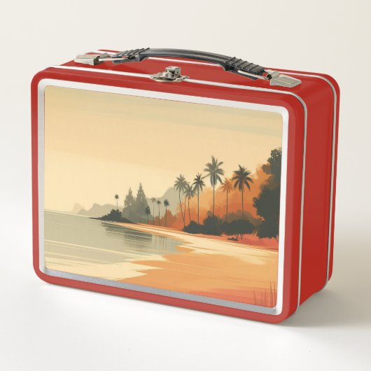 Lunch Box Plage vintage/rétro/tropicale (Devant)