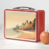 Lunch Box Plage vintage/rétro/tropicale (En situation)