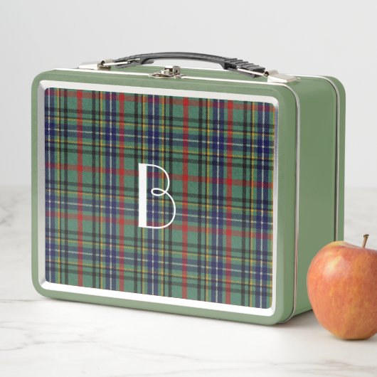 Lunch Box Plaid de clan monogramme  (En situation)