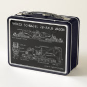 Lunch Box "Plan" technique du wagon ferroviaire PTW Schnabel (Dos)