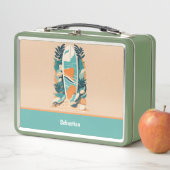 Lunch Box Planche de surf rétro abstraite de plage tropicale (En situation)