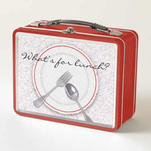 Lunch Box Plaque avec fourchette et cuillère (Devant)