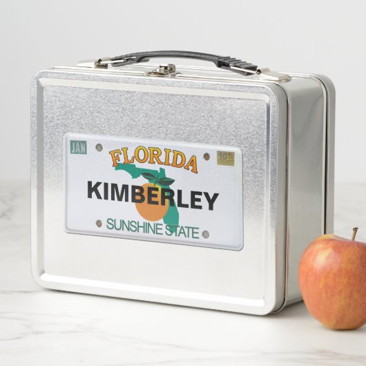 Lunch Box Plaque de licence Floride avec votre nom (En situation)