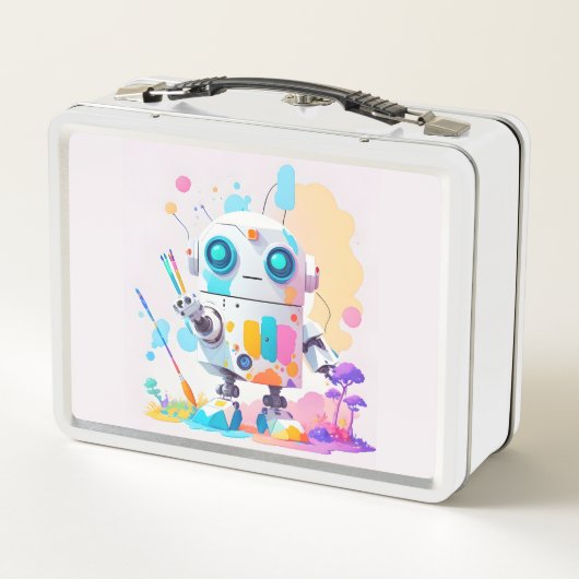 Lunch Box Plat Fun Messy Robot Peinture Splashes (Dos)