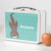 Lunch Box Plongée de loutre mignonne sur dessin animé turquo (En situation)