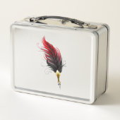 Lunch Box Plume rouge avec pointe en or (Dos)