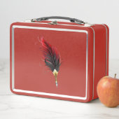 Lunch Box Plume rouge avec pointe en or (En situation)
