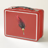 Lunch Box Plume rouge avec pointe en or (Dos)