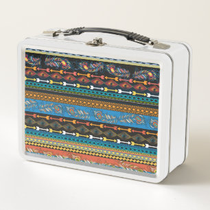 Lunch Box Plumes ethniques : Broderie Boho Chic