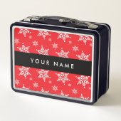 Lunch Box Pneus blancs, Rouge, Votre nom, Personnaliser (Dos)