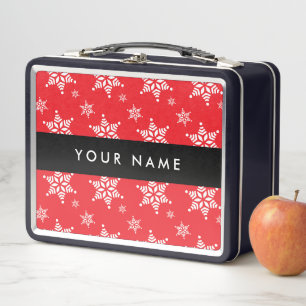 Lunch Box Pneus blancs, Rouge, Votre nom, Personnaliser