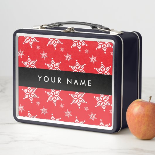 Lunch Box Pneus blancs, Rouge, Votre nom, Personnaliser (En situation)