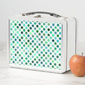 Lunch Box Point Polka vert et bleu (En situation)