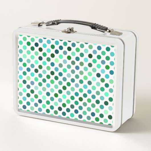 Lunch Box Point Polka vert et bleu (Devant)