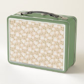 Lunch Box Pois et marguerites - Blanc, Sable et Palm Green (Dos)
